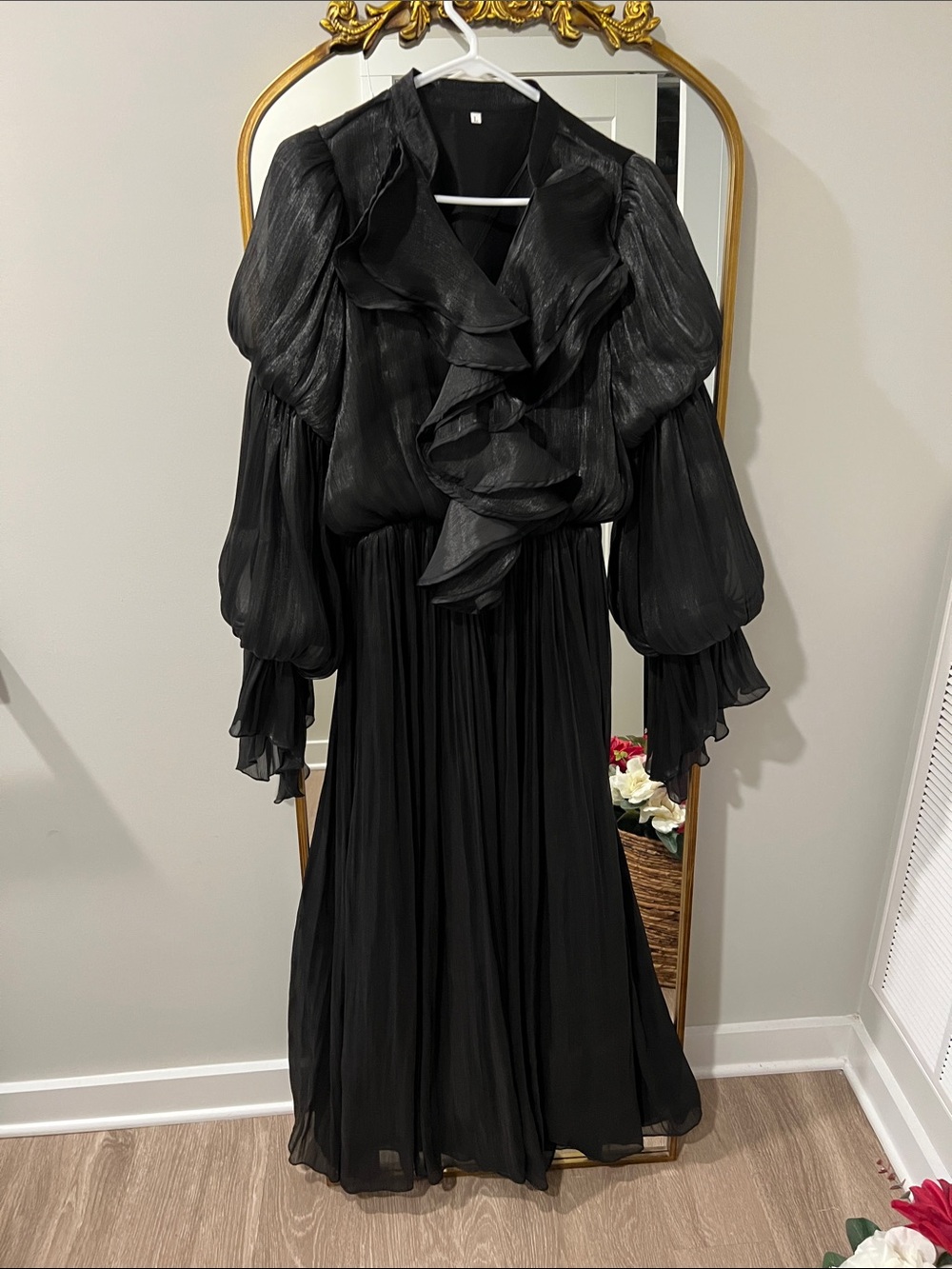Gorgeous black ruffle maxi dress